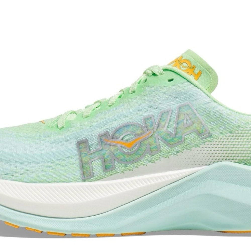 Hoka Mach X Women's Mint and Yellow Athletic Shoes